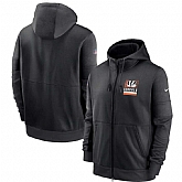 Men's Cincinnati Bengals New 2020 Nike Gray Black Fan Gear Mascot Performance Full Zip Hoodie,baseball caps,new era cap wholesale,wholesale hats